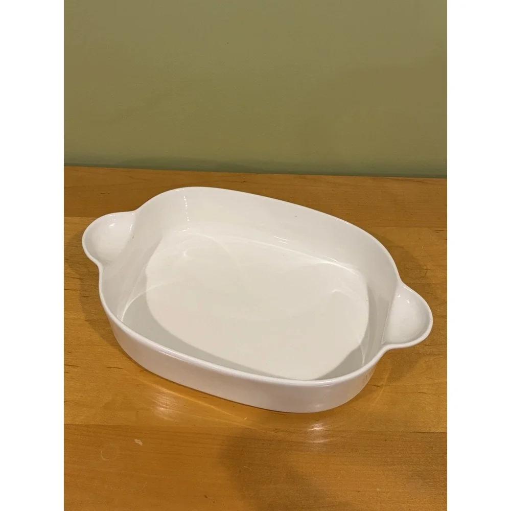 Cordon Bleu White Porcelain 14.5" x 9" Baking Dish Roaster Handles - Picture 1 of 6